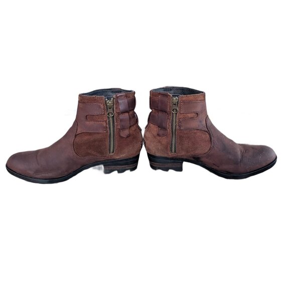Sorel Women's Brown Suede Zip Up Boots - Size 8 - Picture 6 of 15